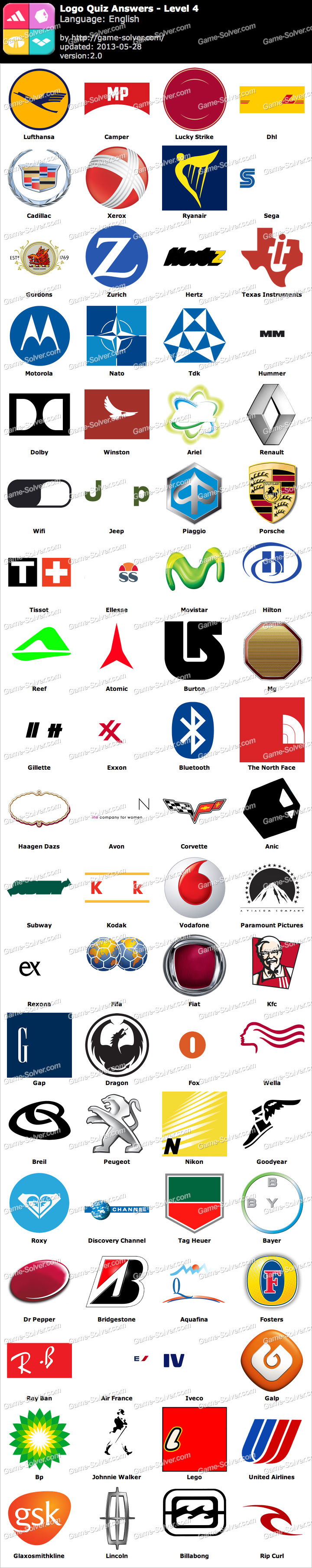 logo quiz game level 4 answers