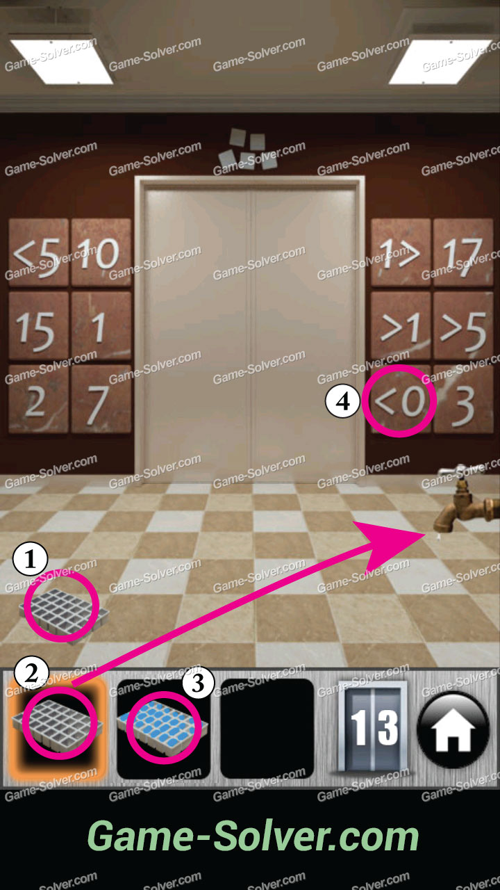 100 Doors 2013 Level 13 Game Solver