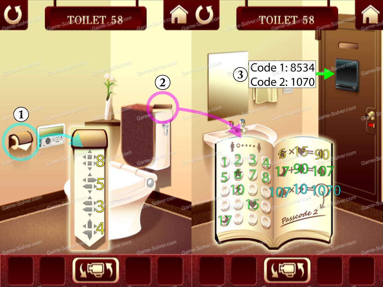 100 Toilets Level 58 Game Solver