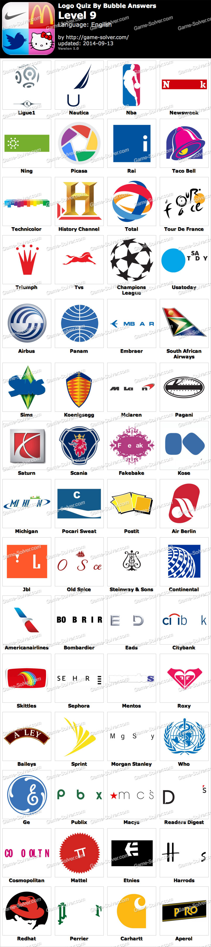 Logo Quiz answers level 9 - Games Answers