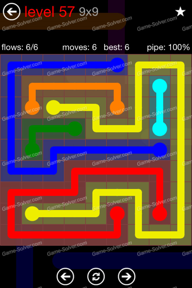 Flow 9×9 Mania Level 57 - Game Solver