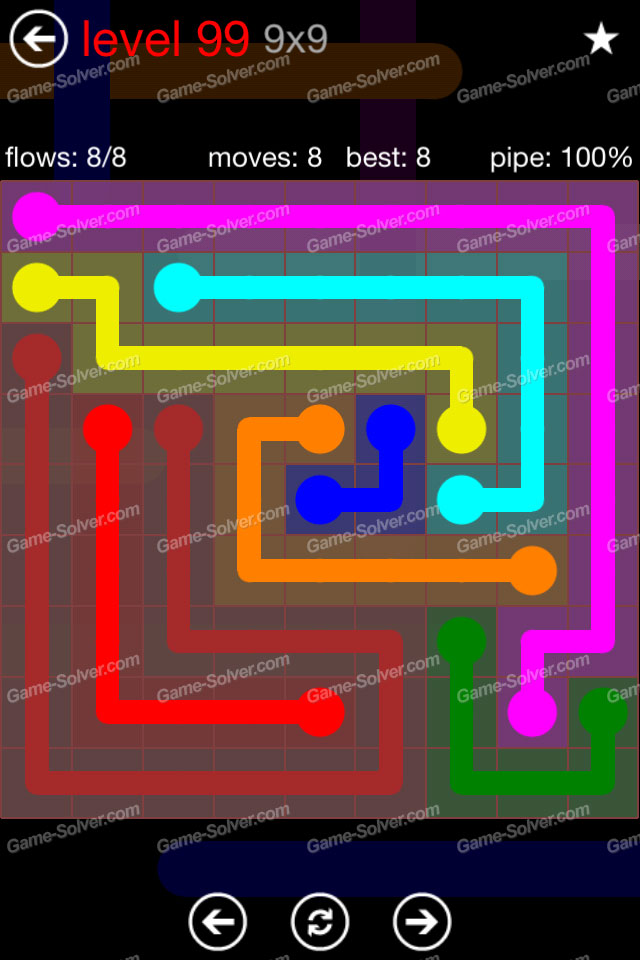 Flow 9×9 Mania Level 99 Game Solver