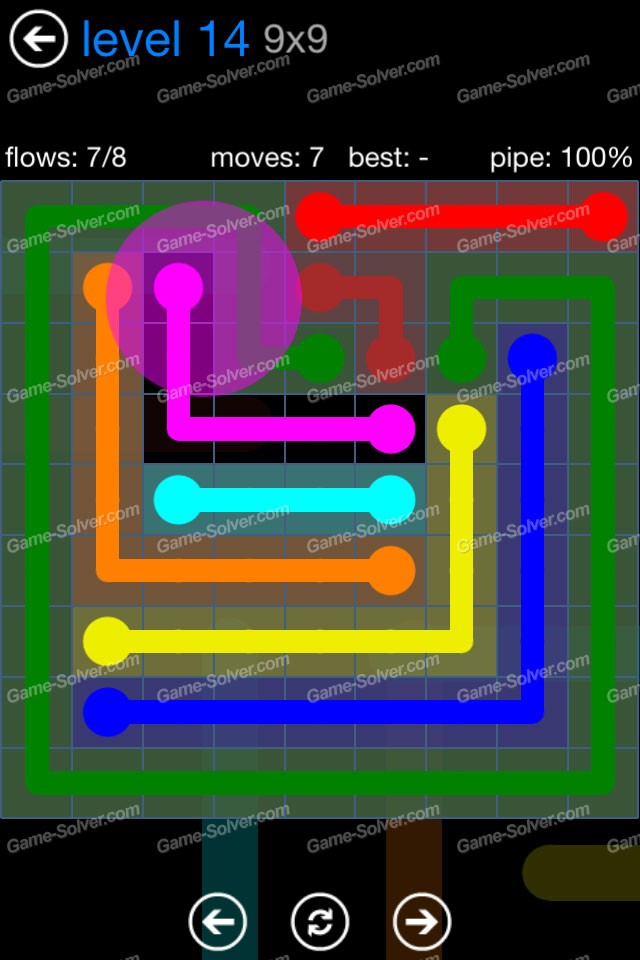 Flow Bonus Pack 9×9 Level 14 Game Solver