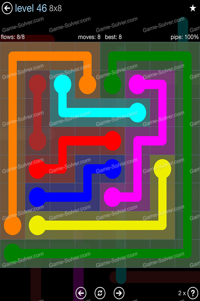 Flow Rainbow Pack Level 46 Game Solver