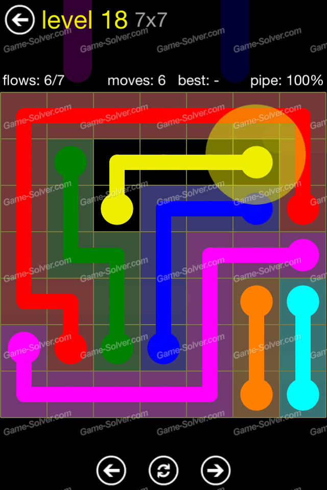 Flow Regular Pack 7x7 Level 18 • Game Solver