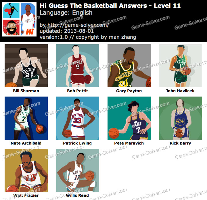 Hi Guess the Basketball Level 11 Game Solver