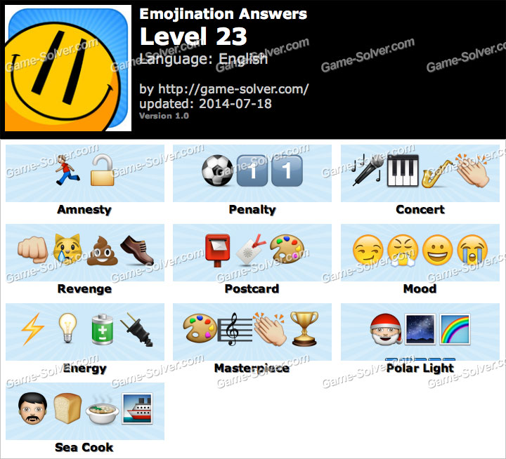 Emojination Level 23 Game Solver