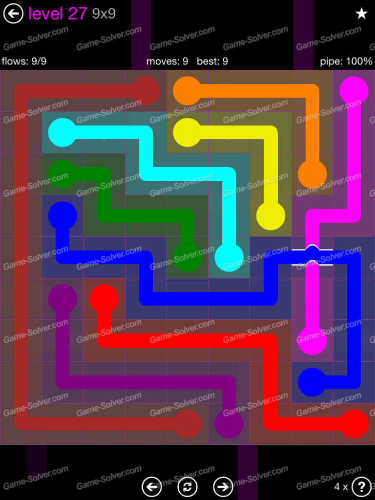 flow free level 27 9x9