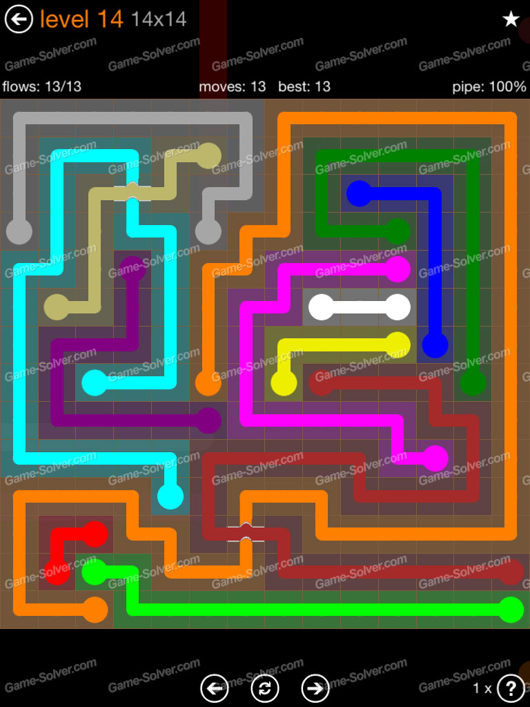Flow Free Jumbo Pack 14x14 Level 19 Flow Bridges Jumbo Pack 14x14 Level 14 • Game Solver