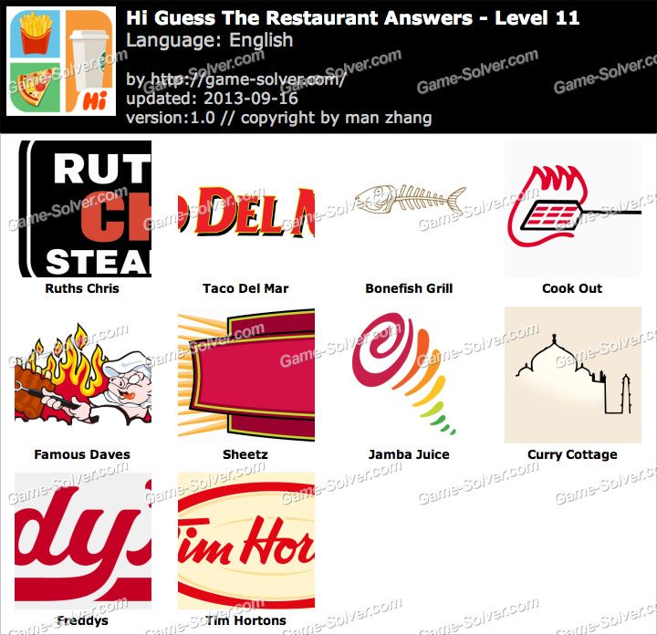 guess the restaurant level 12