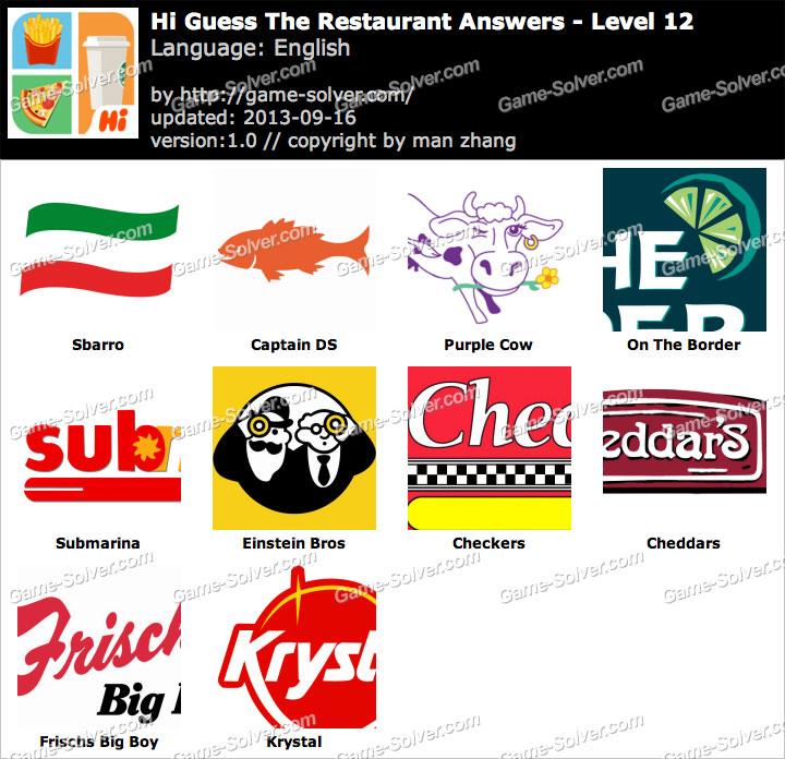 guess the restaurant level 12