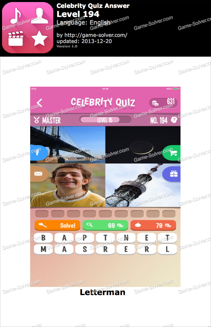Celebrity Quiz Level 194 - Game Solver