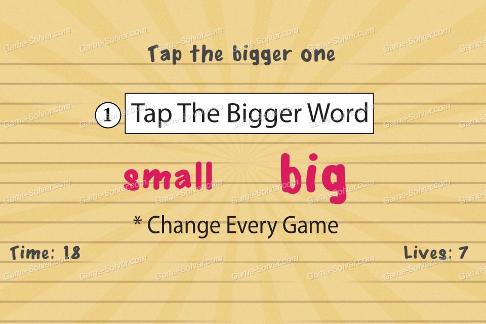 Impossible Test 2 Tap the bigger one • Game Solver