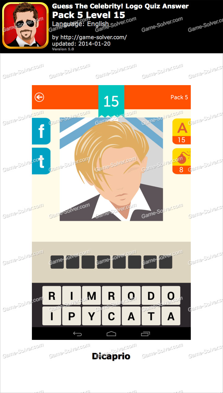 Guess The Celebrity Logo Quiz Pack 5 Level 15 - Game Solver