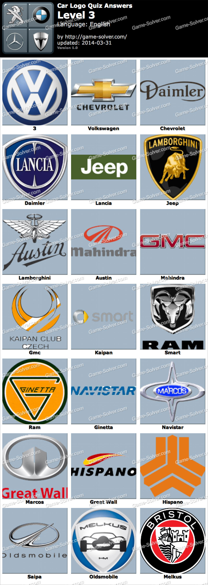 Click the Car Logos Quiz