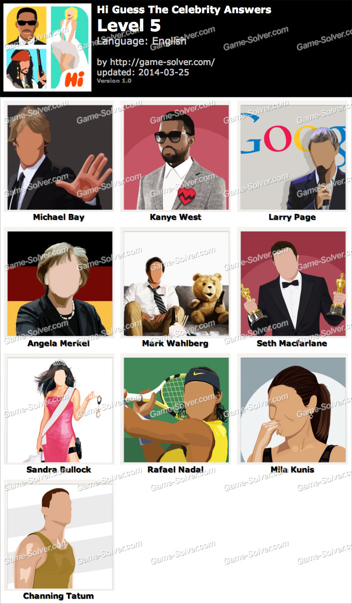 Hi Guess The Celebrity Level 5 • Game Solver