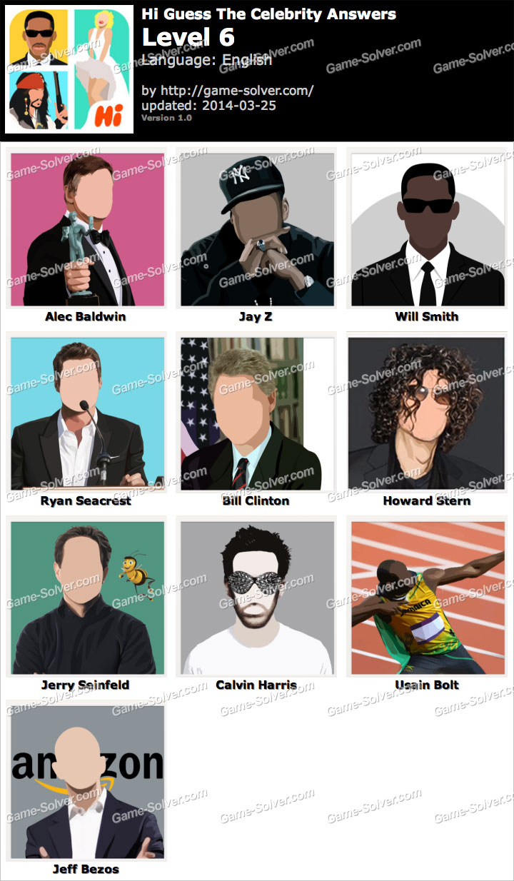 Hi Guess The Celebrity Level 6 • Game Solver