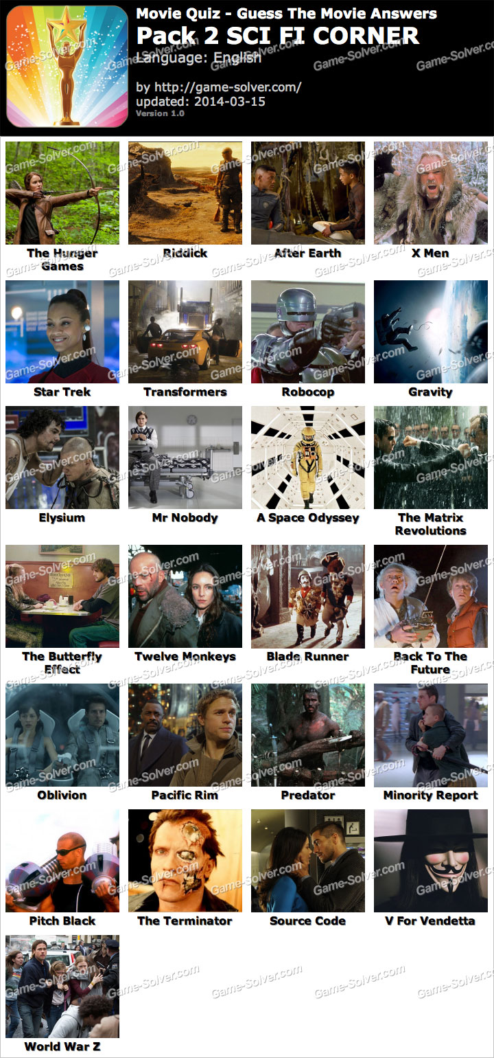 Movie Quiz Level 2 Sci Fi Corner • Game Solver