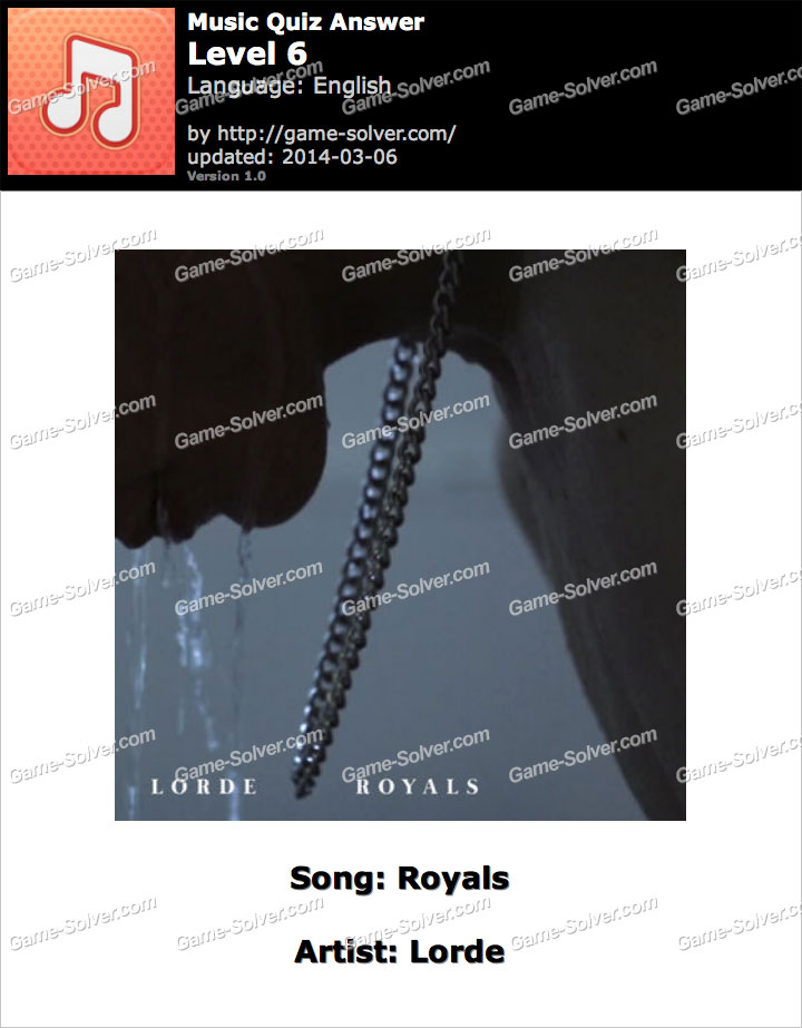 Music Quiz Level 6 • Game Solver