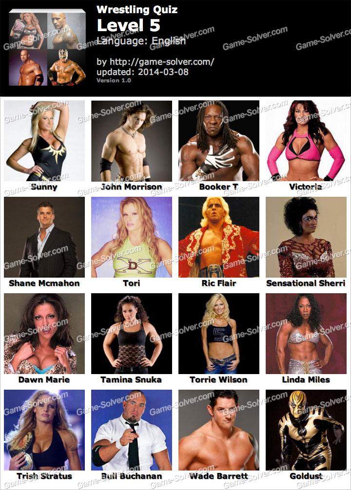 Wrestling Quiz Level 5 Game Solver