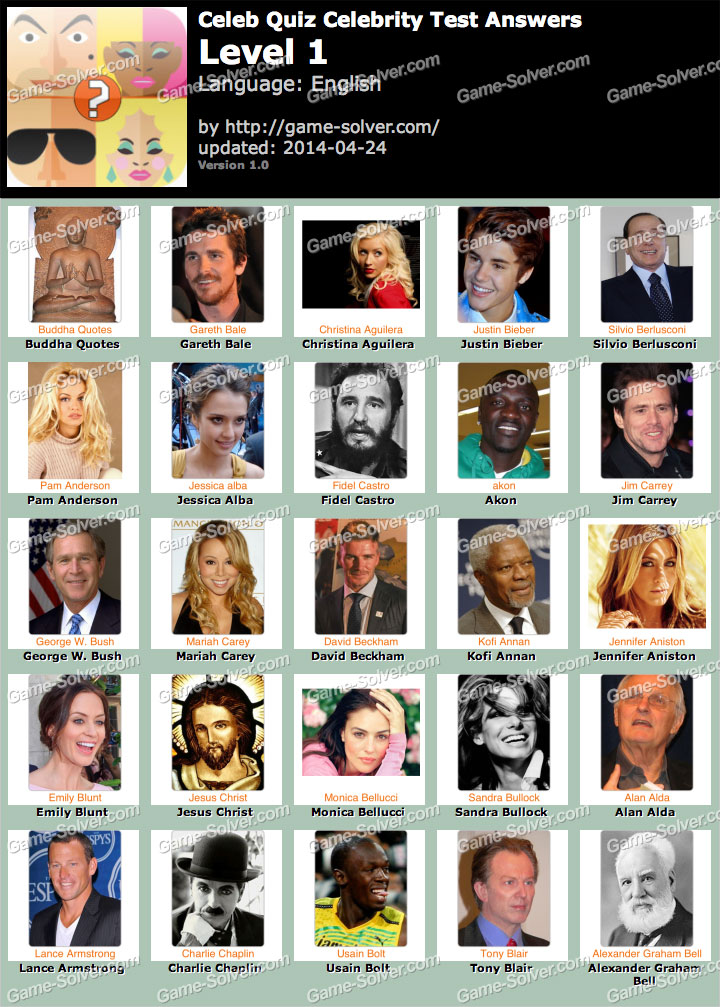 Printable Celebrity Picture Quiz Printable Word Searches