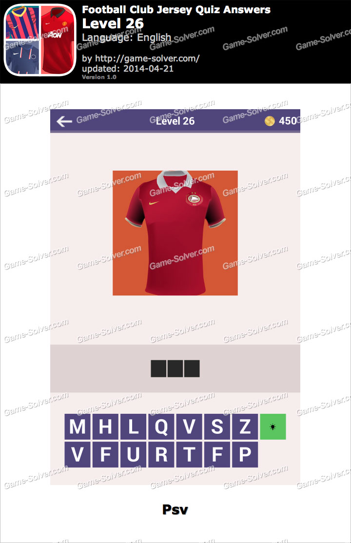 Football Clubs Jersey Quiz Level 26 • Game Solver