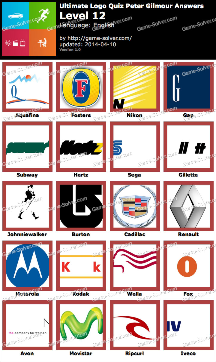 Ultimate Logo Quiz Peter Gilmour Level 4 • Game Solver