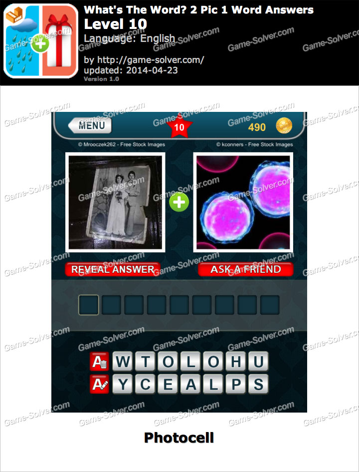 What's The Word 2 Pic 1 Word Level 10 • Game Solver