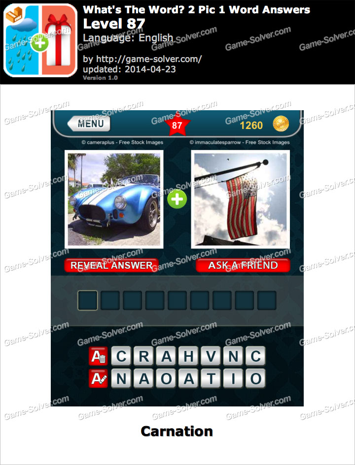What s The Word 2 Pic 1 Word Level 87 Game Solver