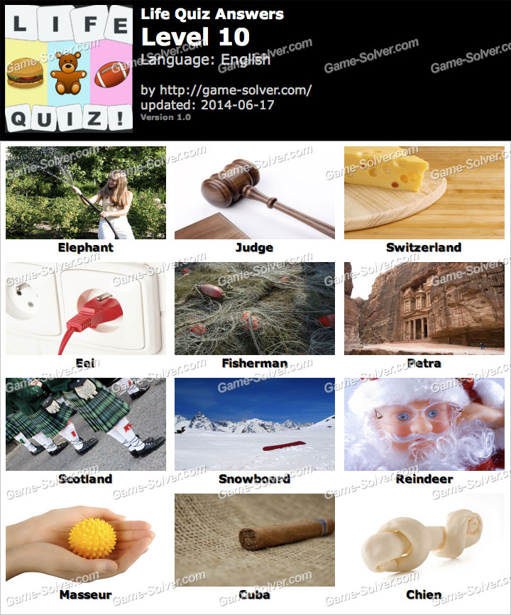 Life Quiz Level 10 • Game Solver