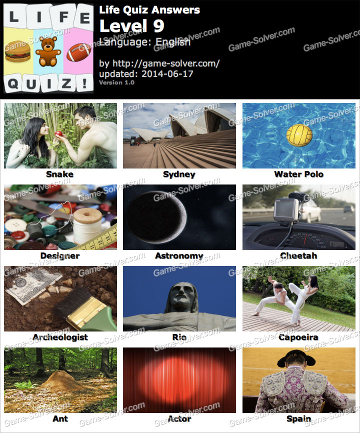 Life Quiz Level 9 • Game Solver