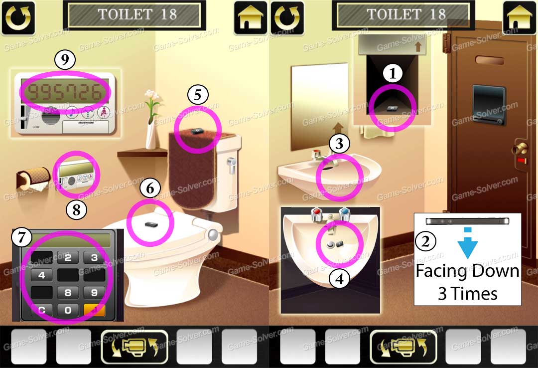 100 Toilets 2 Level 18 • Game Solver