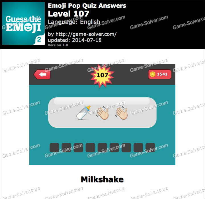 Emoji Pop Quiz Level 107 Game Solver