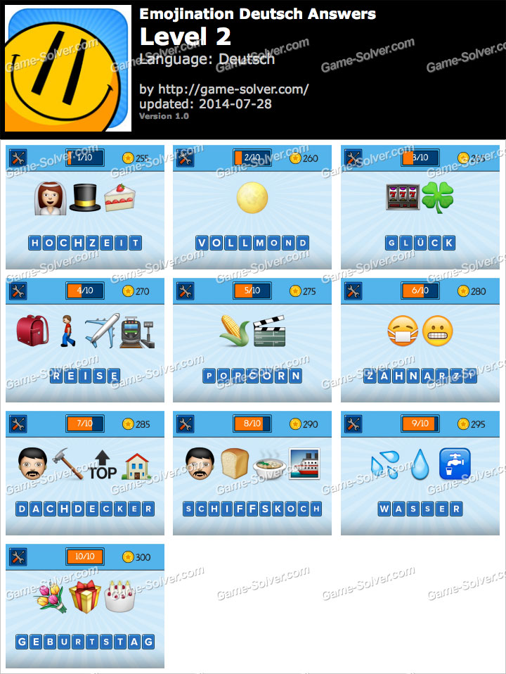 EmojiNation Deutsch Level 2 • Game Solver
