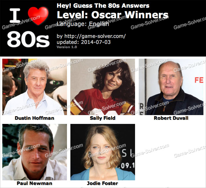 Hey Guess The 80s Oscar Winners Answers • Game Solver