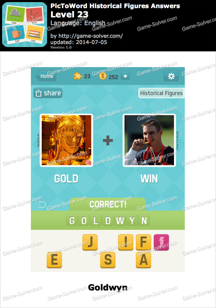 PicToWord Historical Figures Level 23 • Game Solver