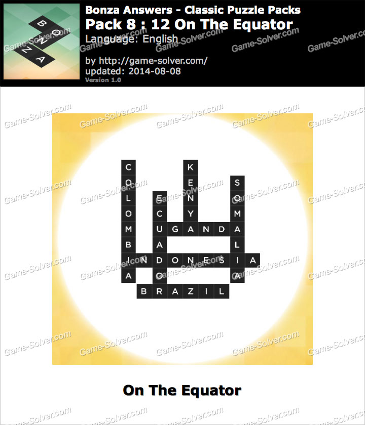 Bonza Answers Classic Puzzle Pack 8