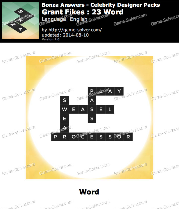 Bonza Answers Grant Fikes 23 Word Game Solver