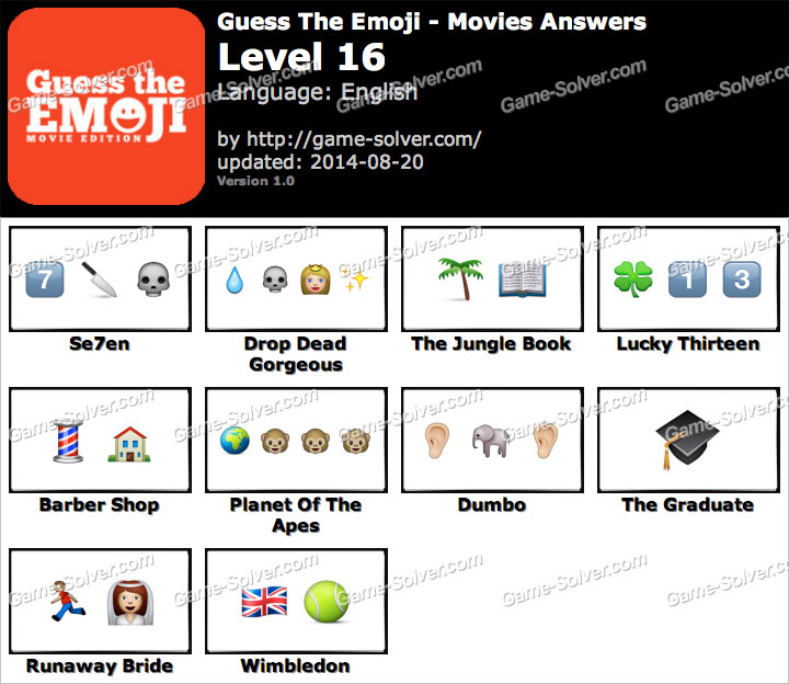Guess The Emoji Movies Level 16 Game