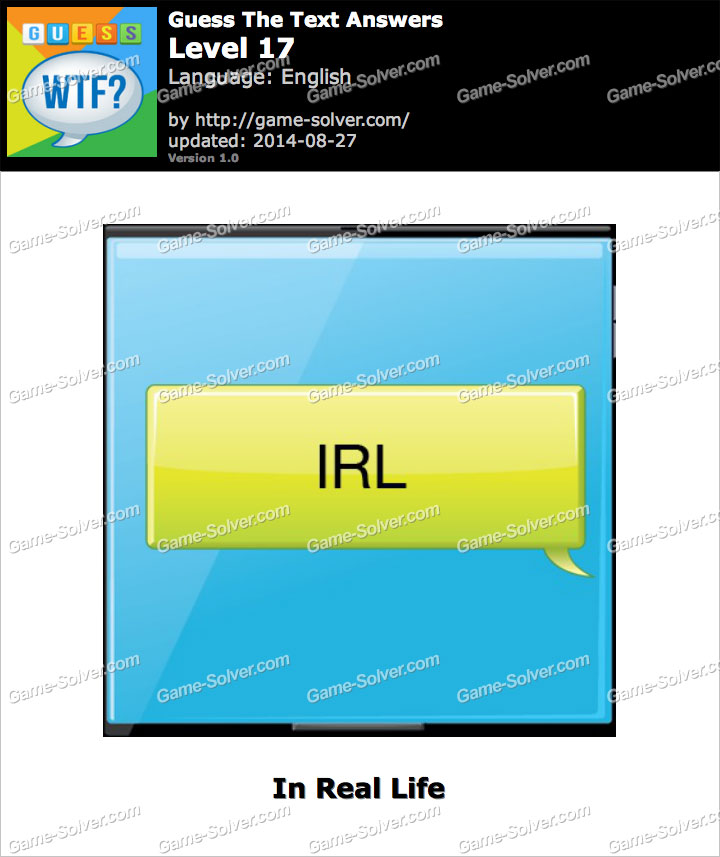 What does IRL mean ? Game Solver