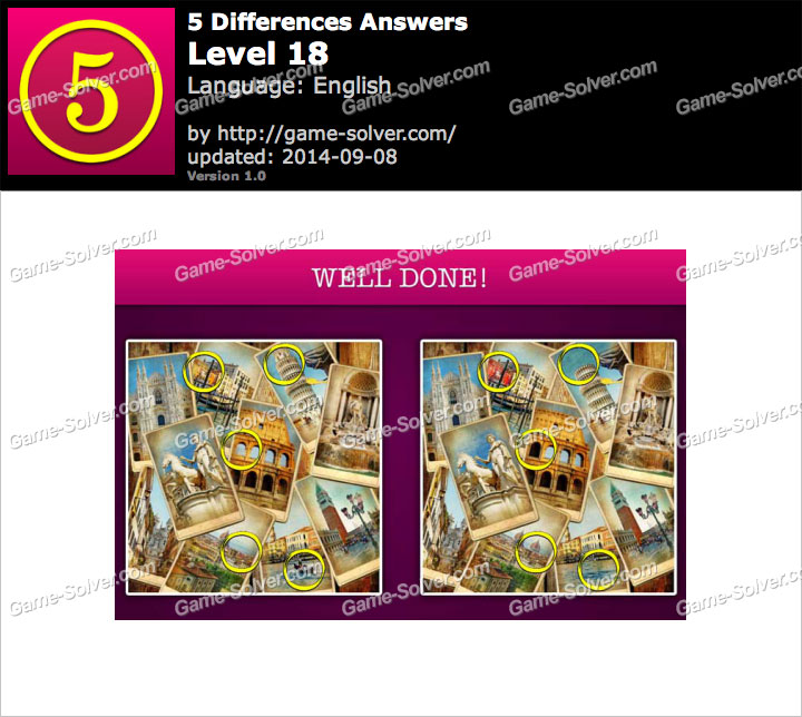 5 Differences Level 18 • Game Solver