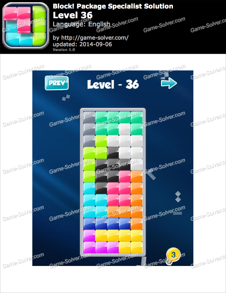 Block! Package Specialist Level 36 Game Solver