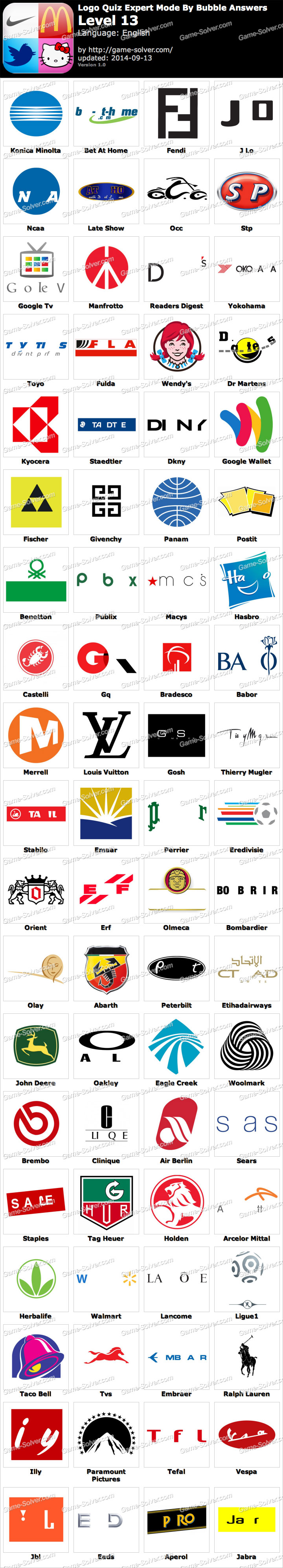 Logo Quiz Expert Mode Bubble Level 3 • Game Solver