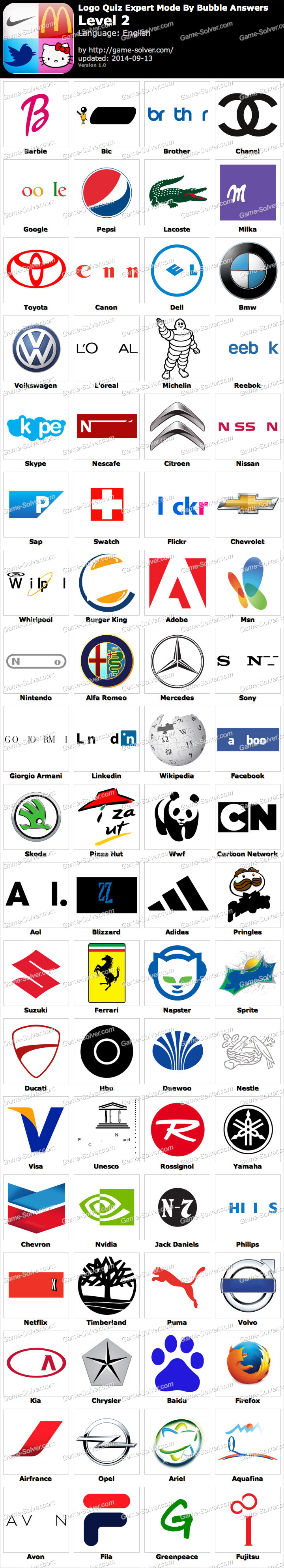 Logo Quiz Game Answers Level 2  Logo quiz, Logo quiz games, Guess