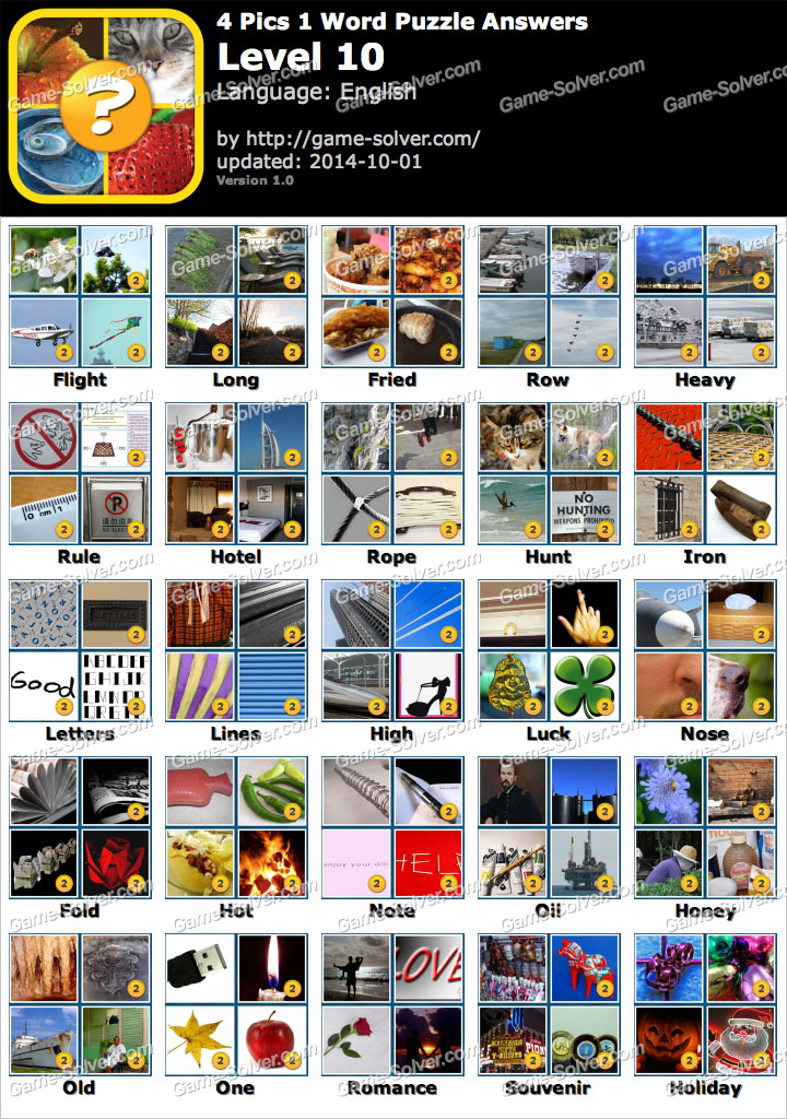 4 Pics 1 Word Puzzle Level 3 Game Solver