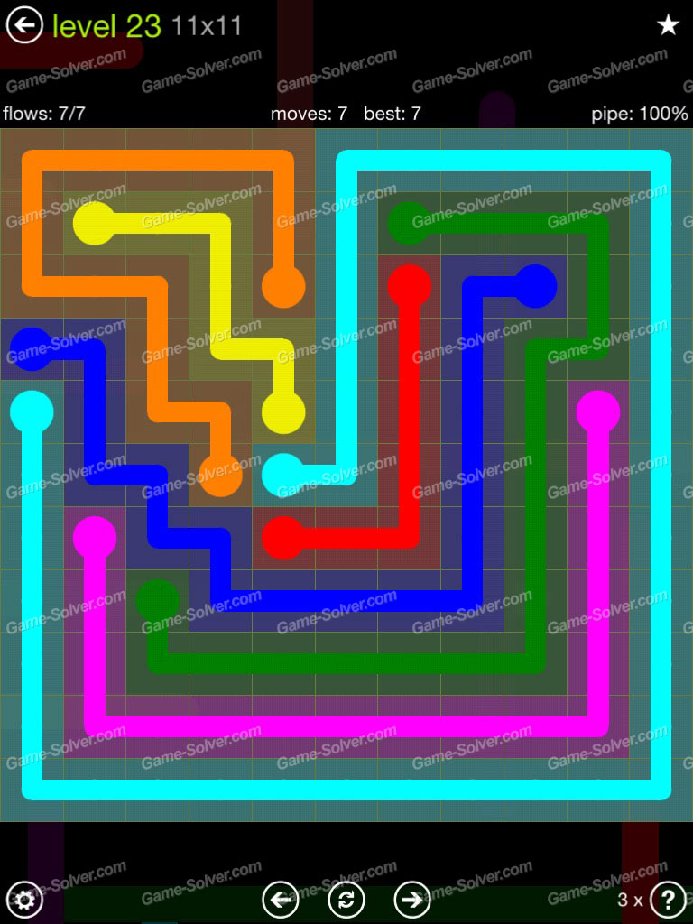Flow Extreme Pack 11×11 Level 23 Game Solver