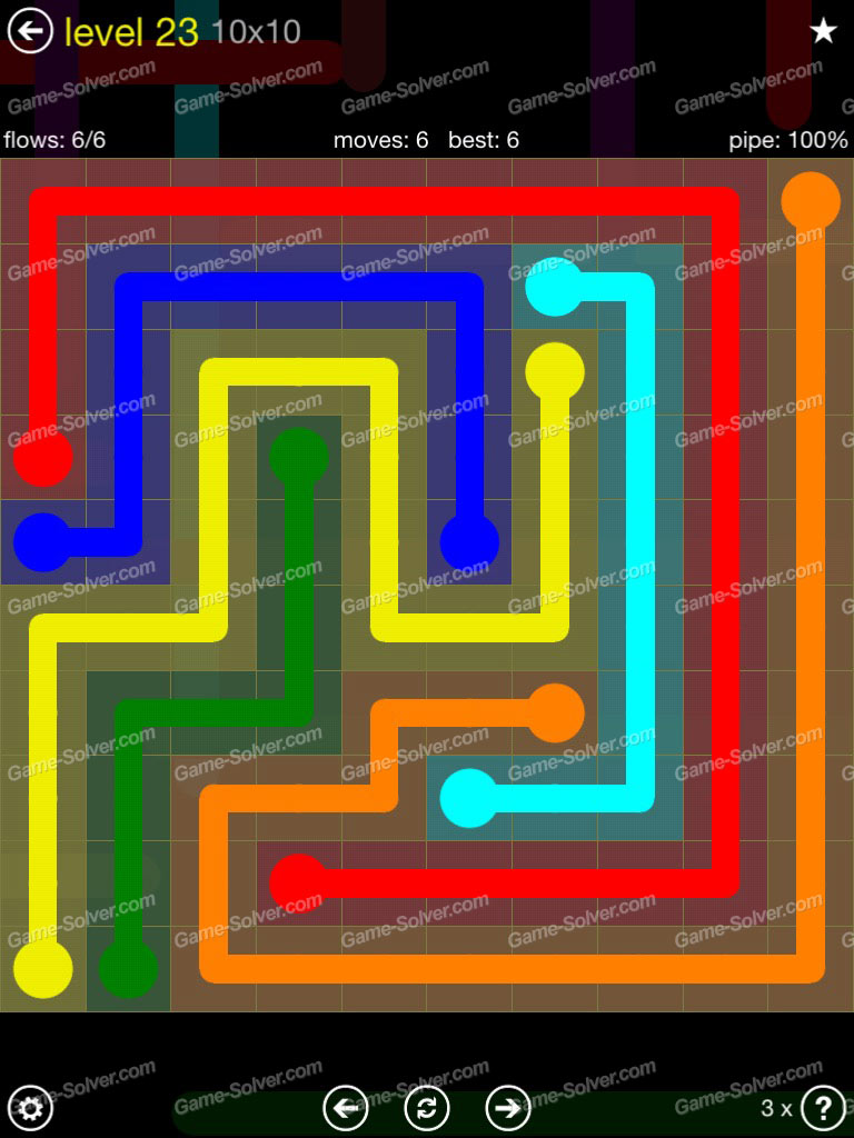 Flow Extreme Pack 2 10x10 Level 23 Game Solver