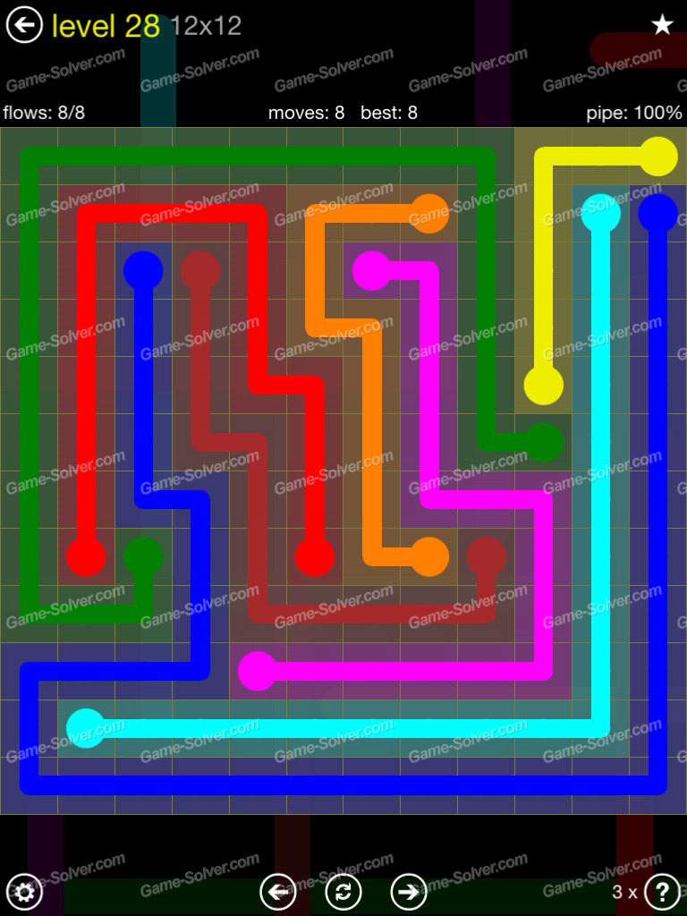Flow Extreme Pack 2 12x12 Level 28 Game Solver