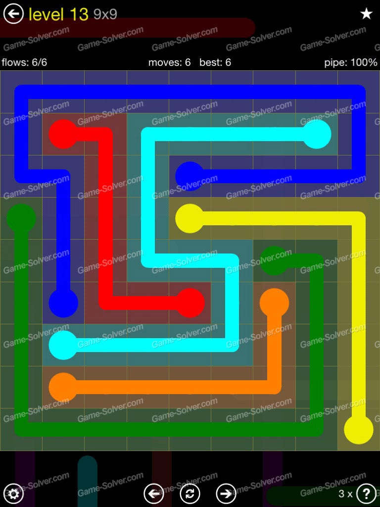 Flow Extreme Pack 2 9x9 Level 13 Game Solver