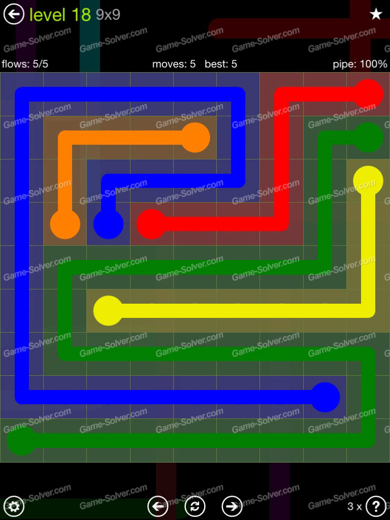 Flow Extreme Pack 9×9 Level 18 Game Solver